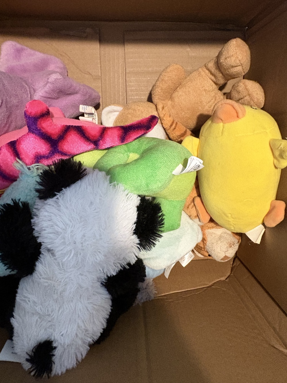 Mixed Lot Assorted Stuffed Animal Plush Toys Panda Duck Tiger Multi Size 6-14 in